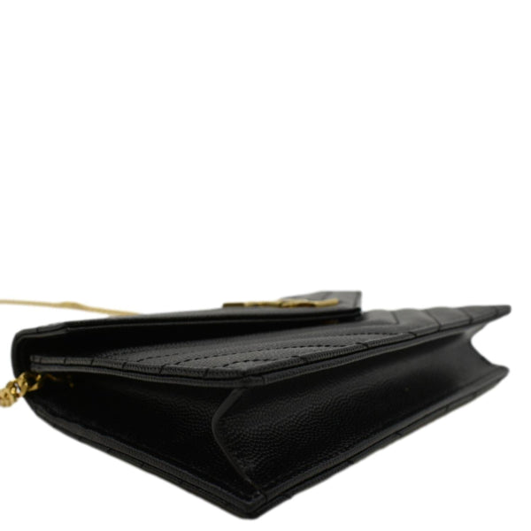 YVES SAINT LAURENT Cassandre Matelasse Chain Wallet Crossbody Bag Black