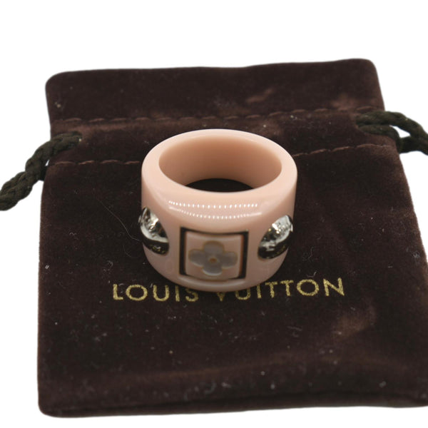 LOUIS VUITTON Resin Flower Ring Pink