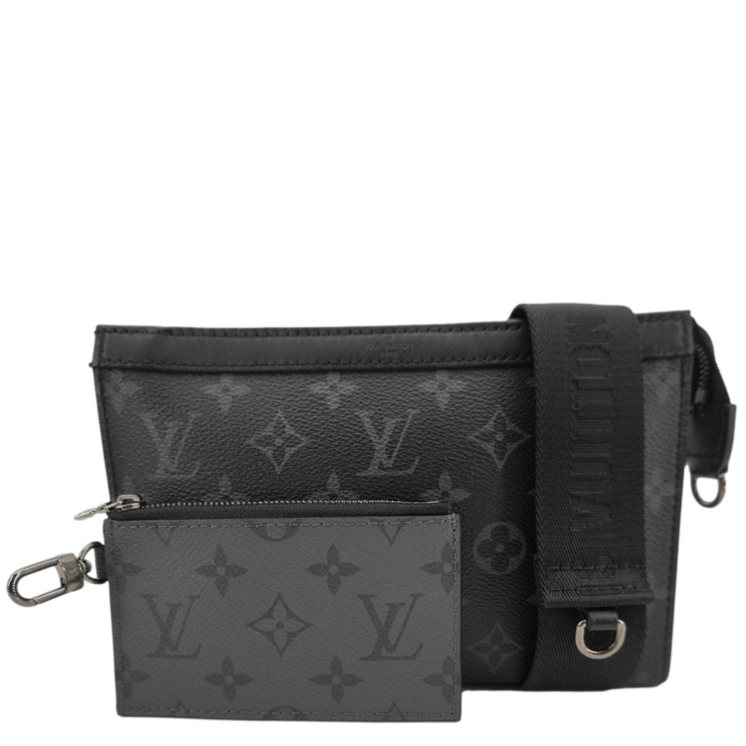 LOUIS VUITTON Gaston Wearable Monogram Eclipse Reverse Crossbody Bag Gray