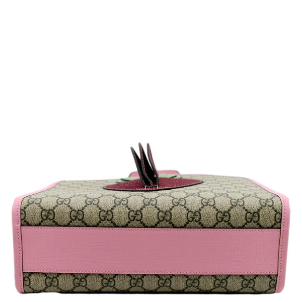 GUCCI Children's 3D Strawberry GG Supreme Canvas Tote Bag Beige 630589