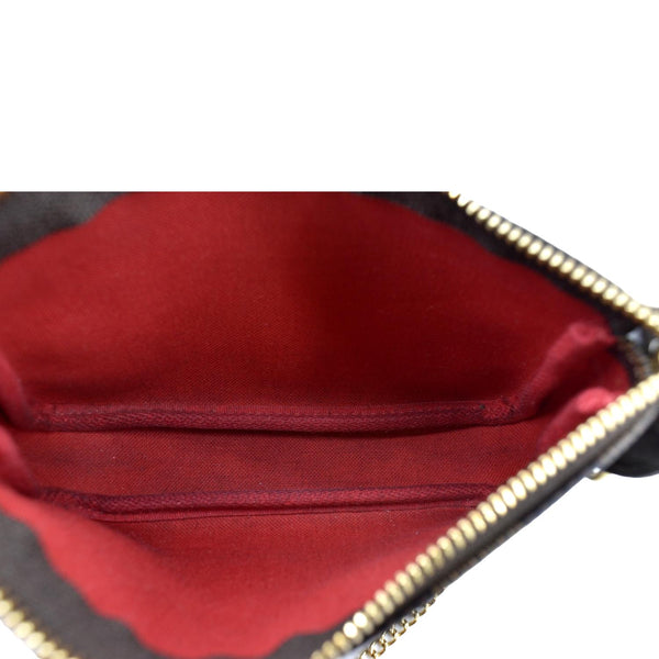 LOUIS VUITTON Mini Pochette Damier Ebene Accessoires Pouch Brown