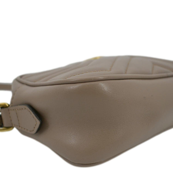 GUCCI GG Marmont Mini Matelasse Leather Crossbody Bag Dust Pink 448065