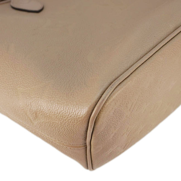 LOUIS VUITTON Neverfull MM Empreinte Leather Tote Shoulder Bag Beige