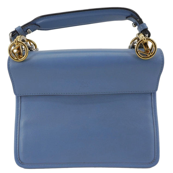 FENDI Kan I F Logo Small Leather Crossbody Bag Blue