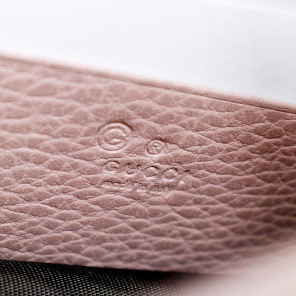 GUCCI GG Interlocking Pebbled Leather Crossbody Bag Light Pink 510314