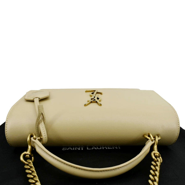 YVES SAINT LAURENT Monogram Sunset Medium Leather Shoulder Bag Beige