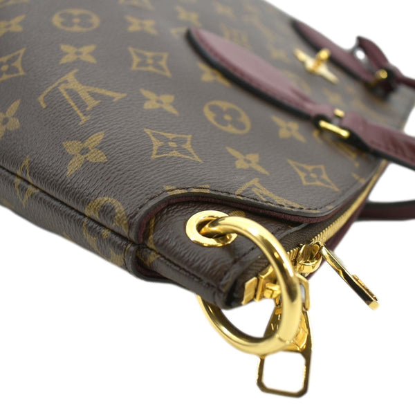 LOUIS VUITTON Flower Zipped Monogram Canvas Tote Bag Brown