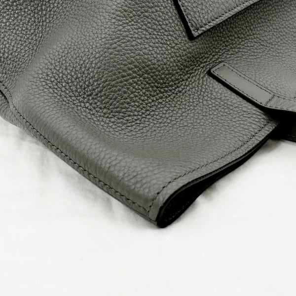 PRADA Vitello Daino Leather Tote Bag Dark Grey