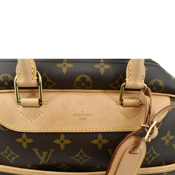 LOUIS VUITTON Deauville Bowling Monogram Canvas Satchel Bag Brown