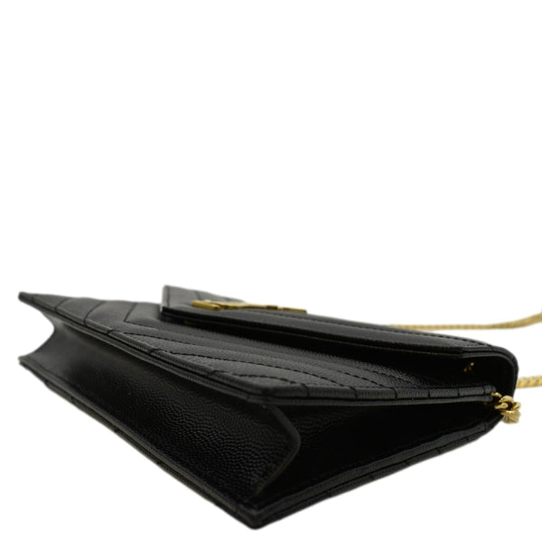 YVES SAINT LAURENT Cassandre Matelasse Chain Wallet Crossbody Bag Black