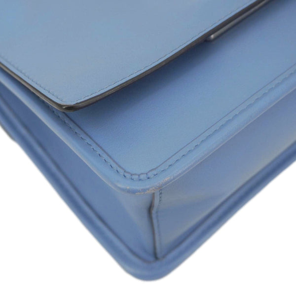 FENDI Kan I F Logo Small Leather Crossbody Bag Blue