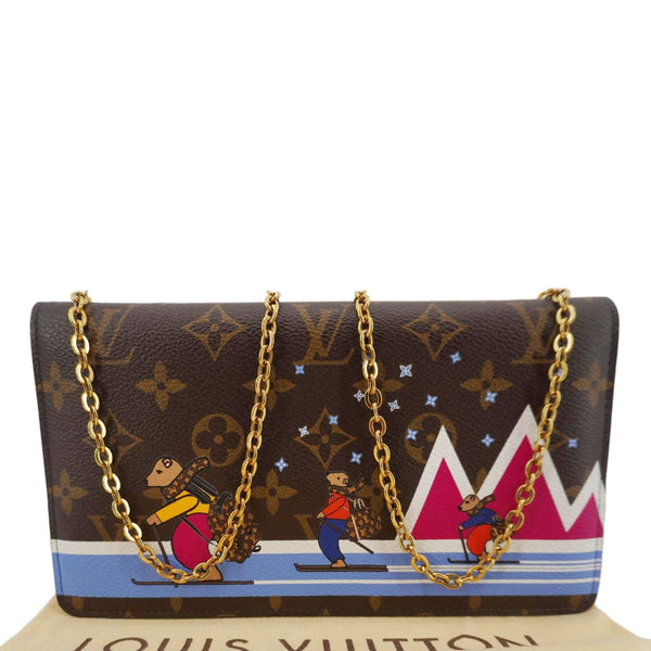 LOUIS VUITTON Christmas Animation Pochette Monogram Canvas Crossbody Bag Brown