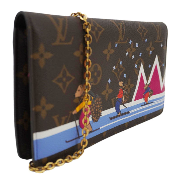 LOUIS VUITTON Christmas Animation Pochette Monogram Canvas Crossbody Bag Brown