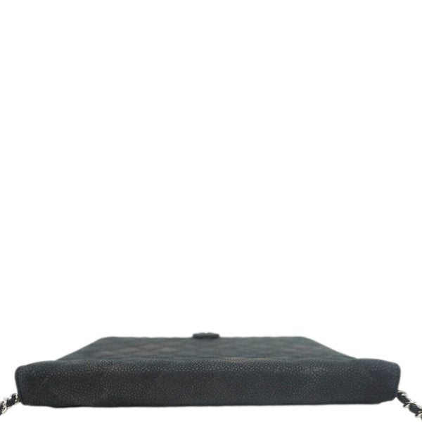 CHANEL Nubuck Quilted Leather Ipad Case Black