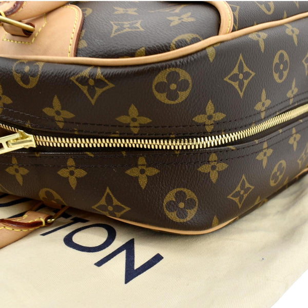 LOUIS VUITTON Deauville Bowling Monogram Canvas Satchel Bag Brown
