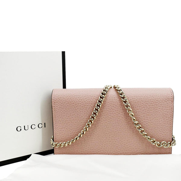 GUCCI GG Interlocking Pebbled Leather Crossbody Bag Light Pink 510314