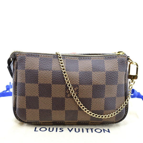 LOUIS VUITTON Mini Pochette Damier Ebene Accessoires Pouch Brown