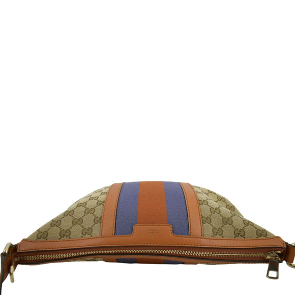 GUCCI Half Moon Vintage Web GG Canvas Bag Beige