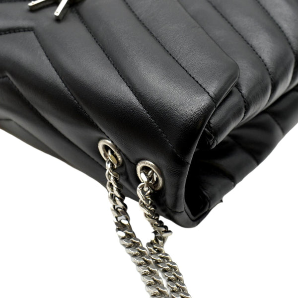 YVES SAINT LAURENT Loulou Small Matelasse Leather Chain Shoulder Bag Black