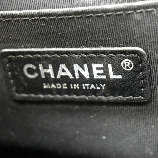 CHANEL Boy Small Quilted Lambskin Leather Shoulder Bag Black