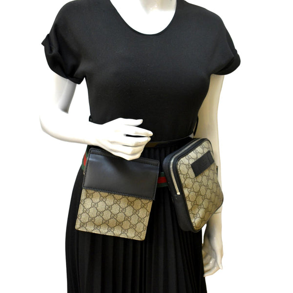 GUCCI GG Supreme Canvas Belt Bag Beige 450956