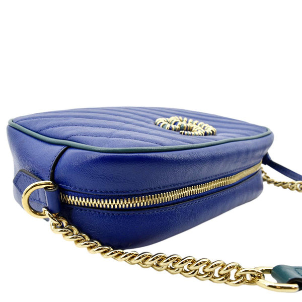 Gucci GG Marmont Small Diagonal Leather Crossbody Bag - Top Left