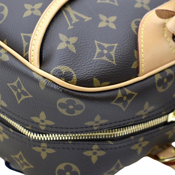 LOUIS VUITTON Deauville Bowling Monogram Canvas Satchel Bag Brown