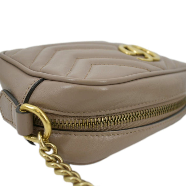 GUCCI GG Marmont Mini Matelasse Leather Crossbody Bag Dust Pink 448065