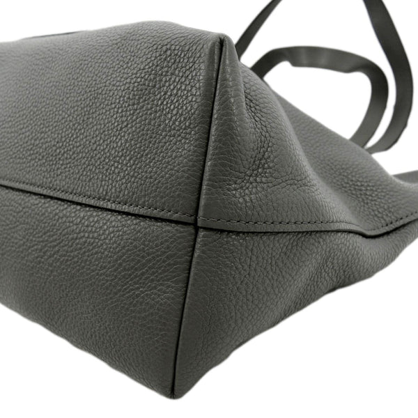 PRADA Vitello Daino Leather Tote Bag Dark Grey