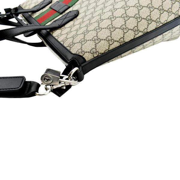 GUCCI Zipper Web GG Supreme Canvas Tote Bag Beige 359261