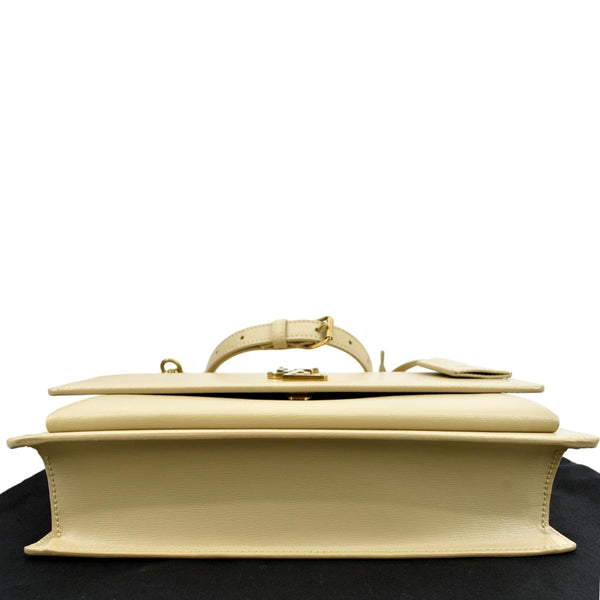 YVES SAINT LAURENT Monogram Sunset Medium Leather Shoulder Bag Beige