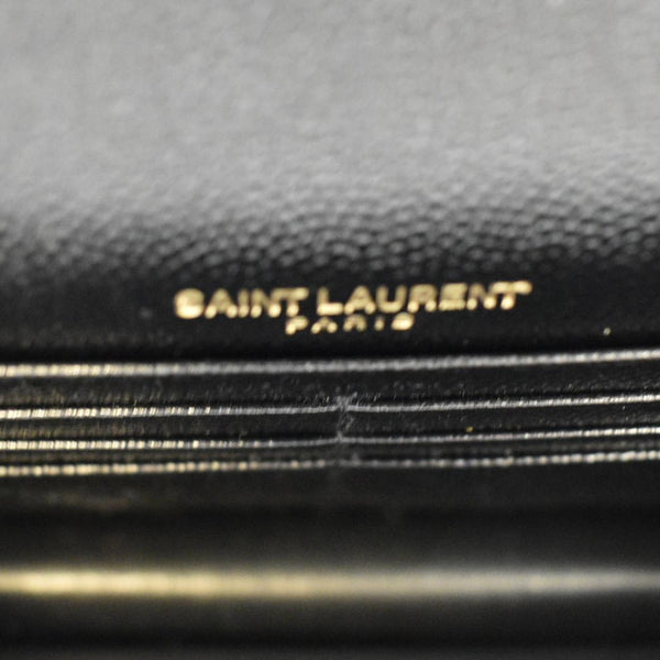 YVES SAINT LAURENT Cassandre Matelasse Chain Wallet Crossbody Bag Black