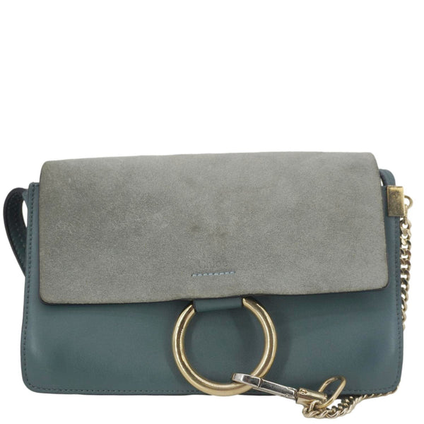 CHLOE Faye Small Suede Shoulder Bag Gray