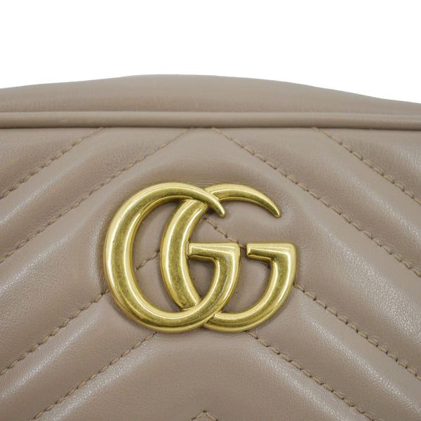 GUCCI GG Marmont Mini Matelasse Leather Crossbody Bag Dust Pink 448065