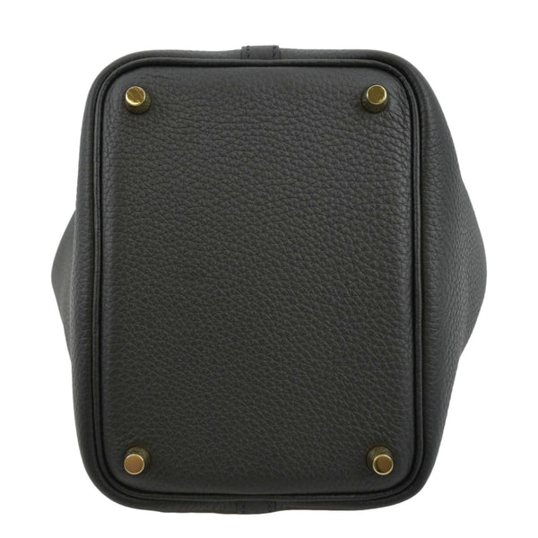 HERMES Picotin Lock 18 Taurillon Clemence Leather Hobo Bag Black