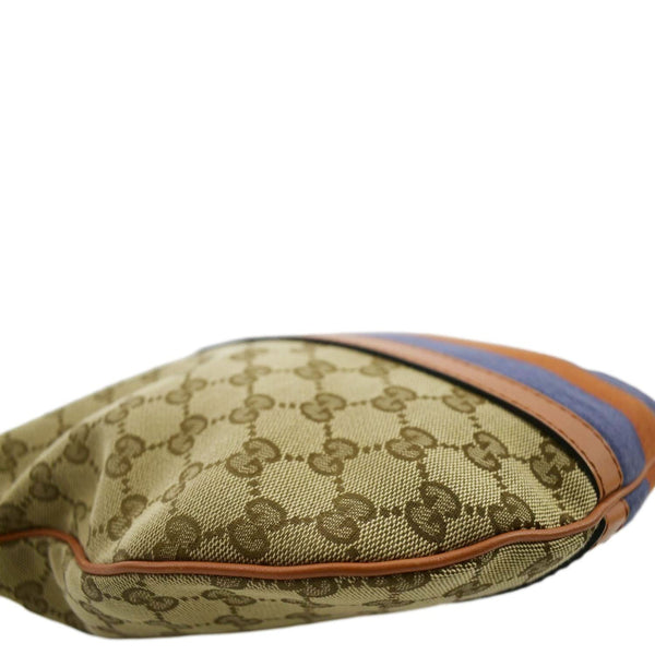 GUCCI Half Moon Vintage Web GG Canvas Bag Beige