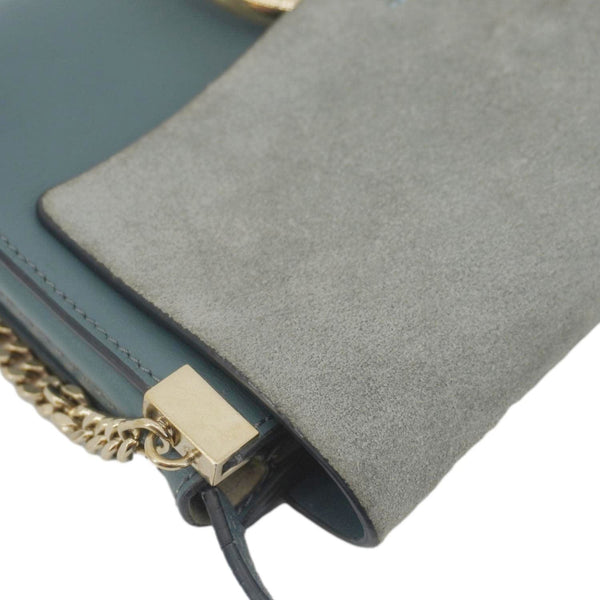 CHLOE Faye Small Suede Shoulder Bag Gray