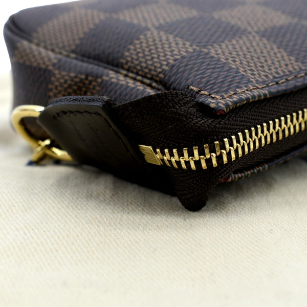 LOUIS VUITTON Mini Pochette Damier Ebene Accessoires Pouch Brown