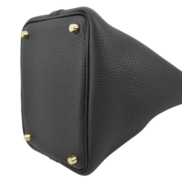 HERMES Picotin Lock 18 Taurillon Clemence Leather Hobo Bag Black