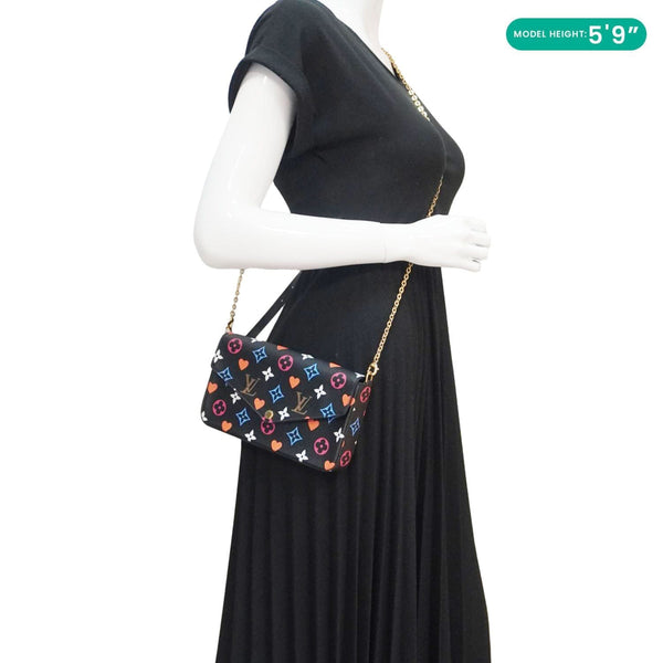 LOUIS VUITTON Pochette Felicie Game On Canvas Crossbody Bag Multicolor