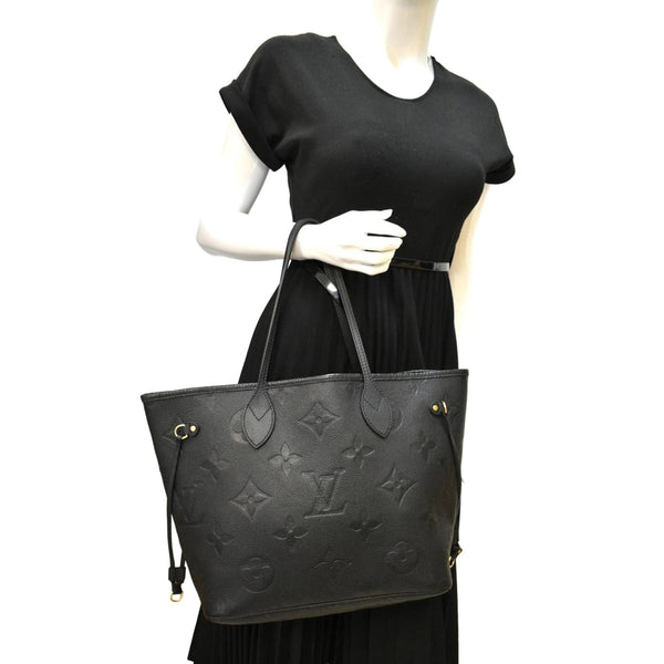 LOUIS VUITTON Neverfull MM Monogram Empreinte Tote Bag Black