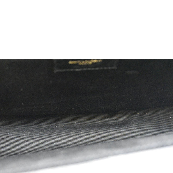 YVES SAINT LAURENT Large Envelope Calfskin Leather Chain Shoulder Bag Black