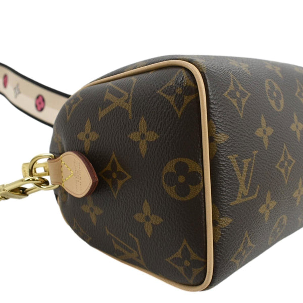 LOUIS VUITTON Speedy 20 Bandouliere Monogram Canvas Satchel Bag Brown