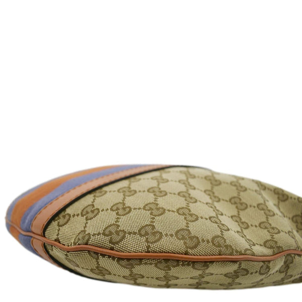 GUCCI Half Moon Vintage Web GG Canvas Bag Beige