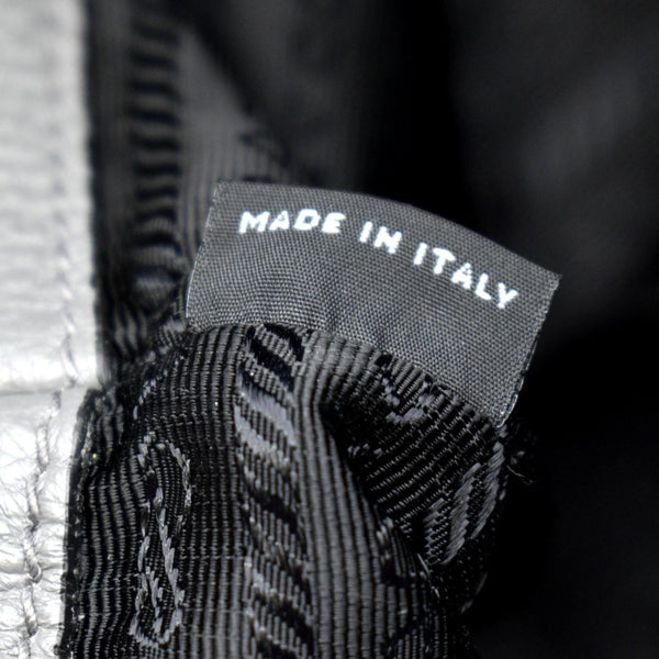 PRADA Vitello Daino Leather Tote Bag Dark Grey