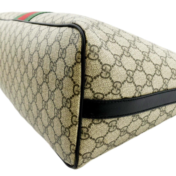 GUCCI Zipper Web GG Supreme Canvas Tote Bag Beige 359261