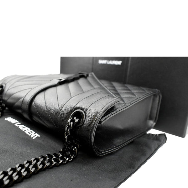 YVES SAINT LAURENT Small Envelope Matelassé Leather Shoulder Bag Black