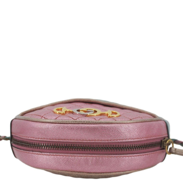 GUCCI Trapuntata Mini Zumi Dome Laminated Nappa Leather Crossbody Bag pink 534951