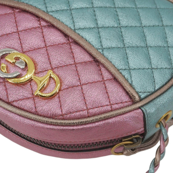 GUCCI Trapuntata Mini Zumi Dome Laminated Nappa Leather Crossbody Bag pink 534951