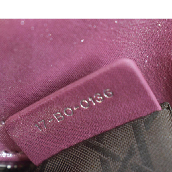 CHRISTIAN DIOR Mini Lady Dior Pearlescent Cannage Lambskin Shoulder Bag Dark Pink